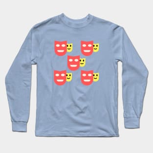 Theatre Mask Pattern Long Sleeve T-Shirt